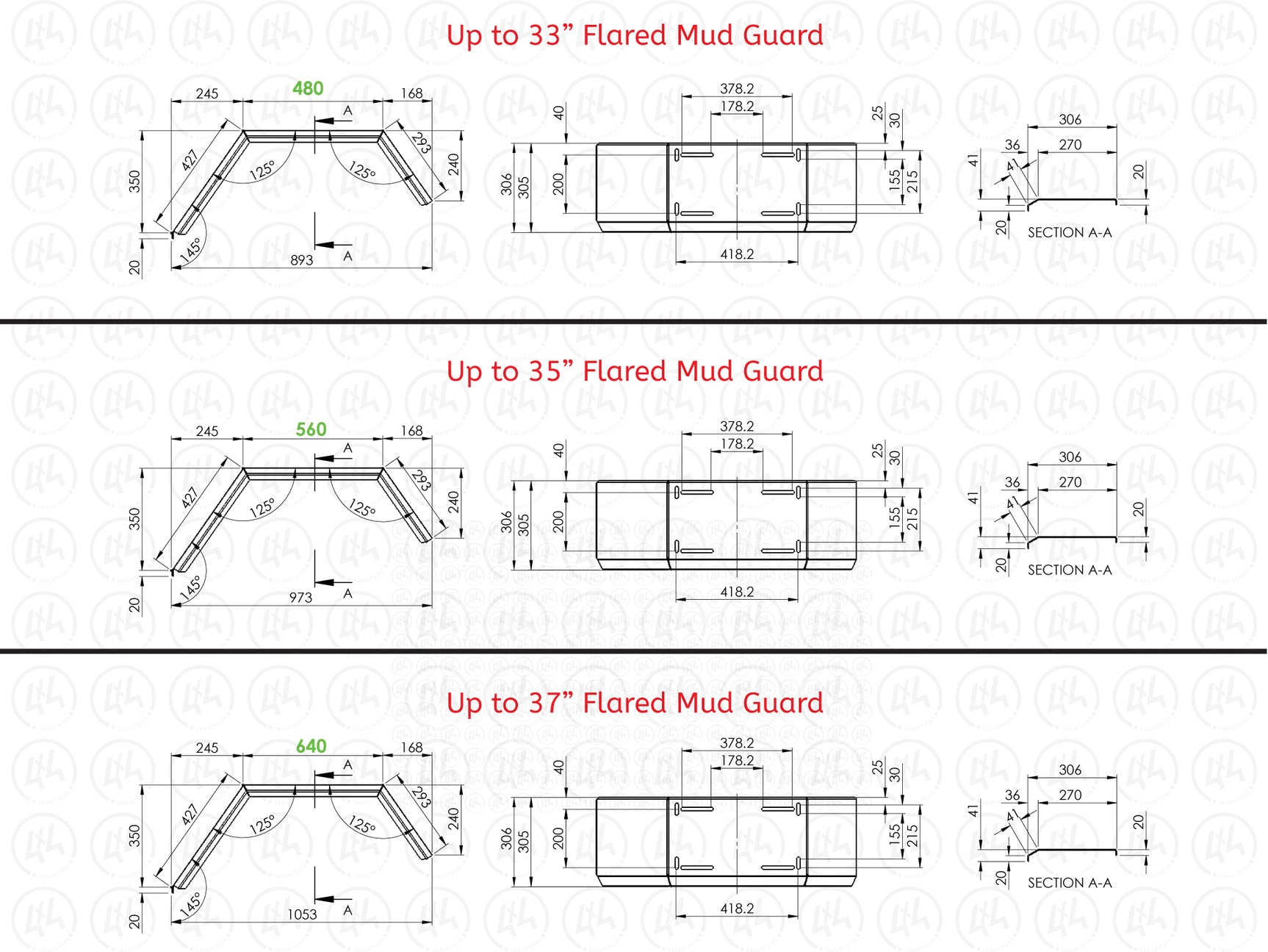 Flared Mud Guards