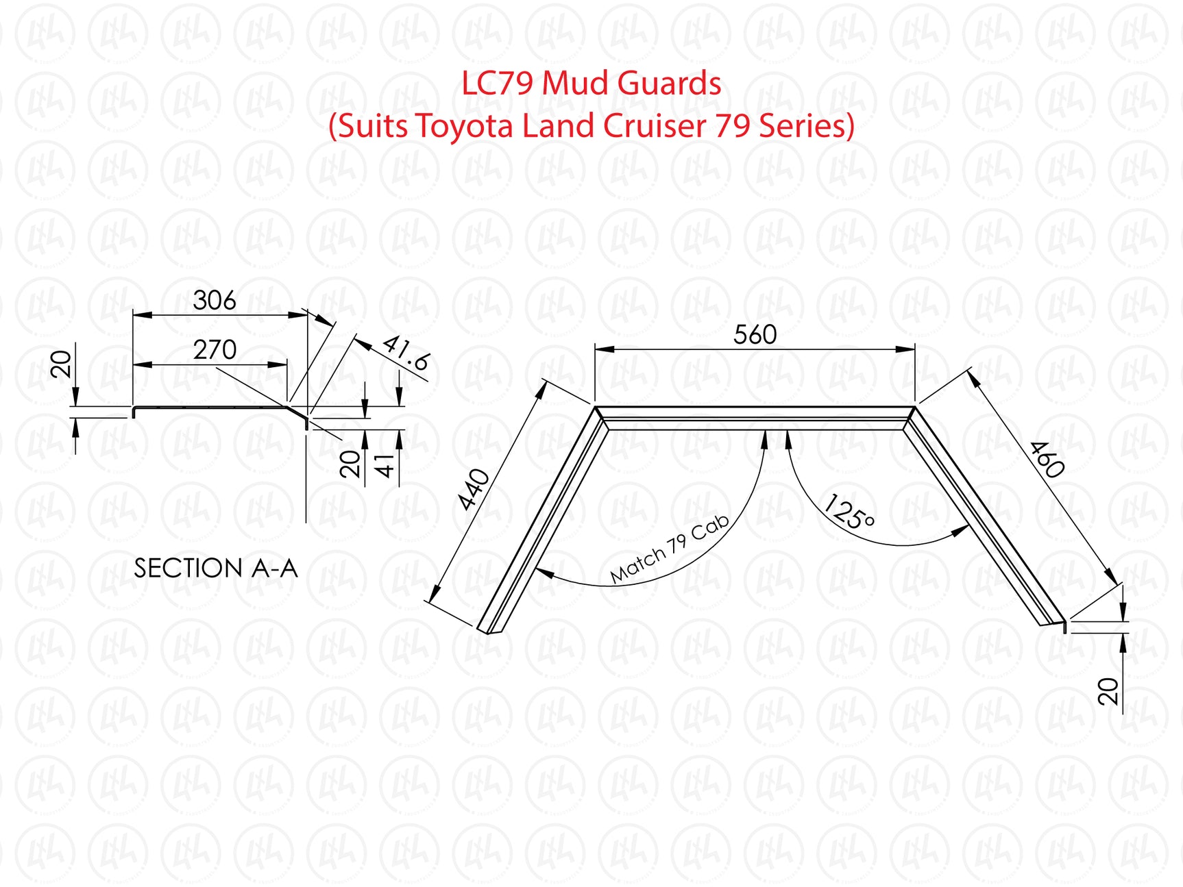 LC79 Mud Guards - Suit Land Cruiser 79 Series
