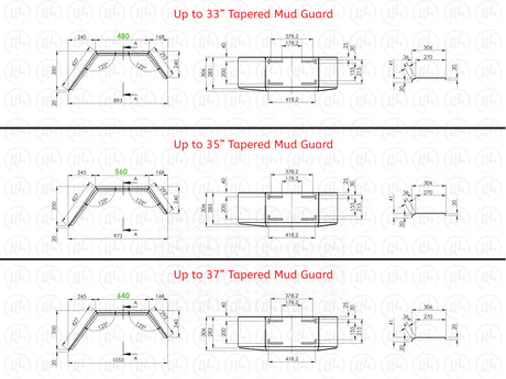 Tapered Mud Guards