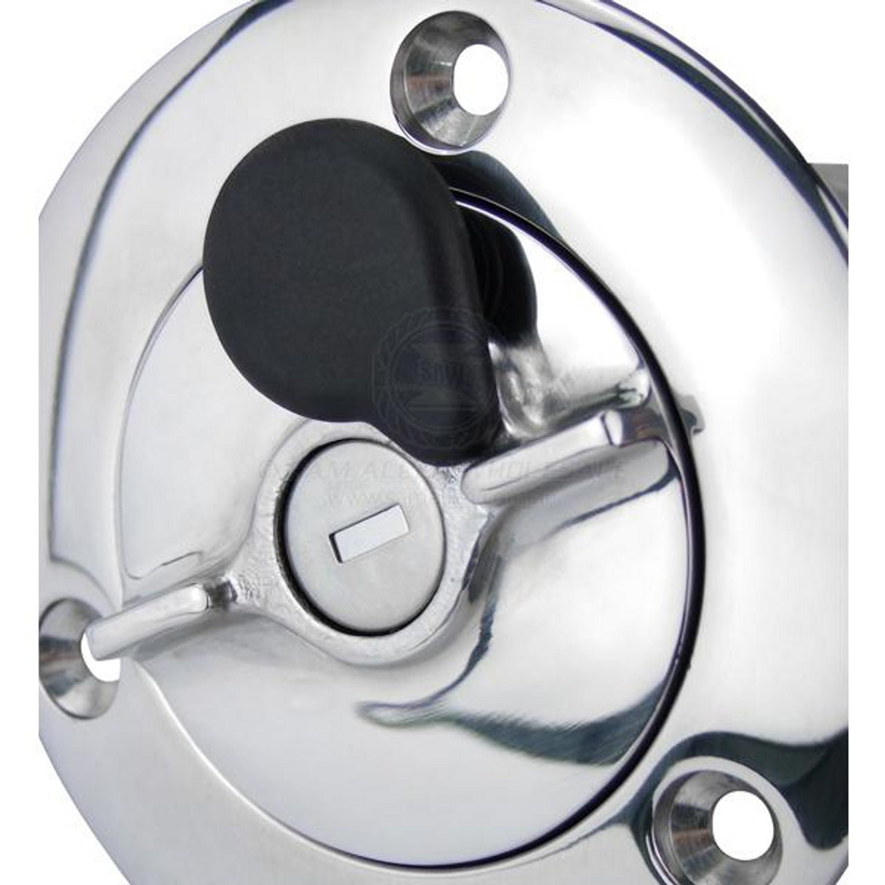 50mm Angled Fuel Filler with Breather - Lockable Stainless Steel